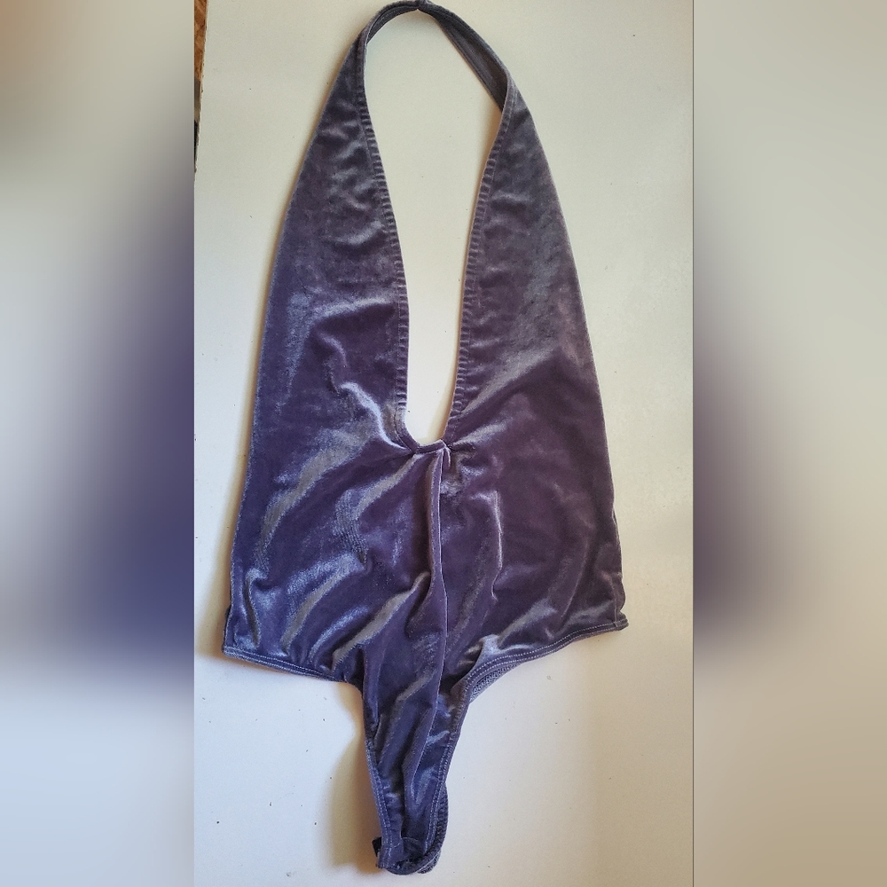 Nastygal thong bodysuit velvet